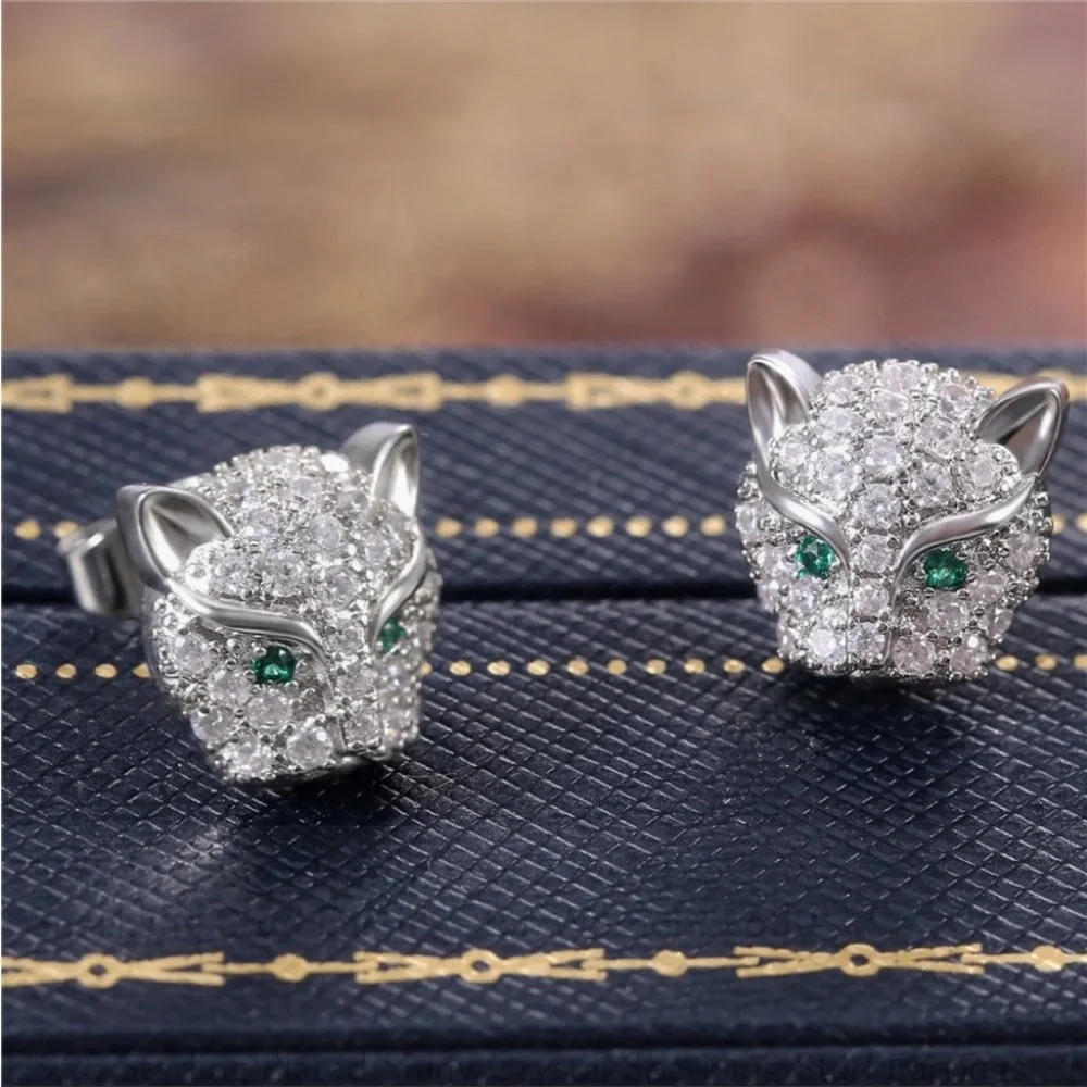 New 925 Silver Shiny Crystal Sparkling Stud Earrings for Women - Picture 9 of 10